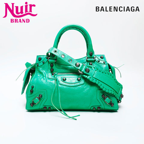 BALENCIAGA Giant City Leather Neo Classic Shoulder Bag green WS20635