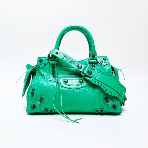 BALENCIAGA Giant City Leather Neo Classic Shoulder Bag green WS20635