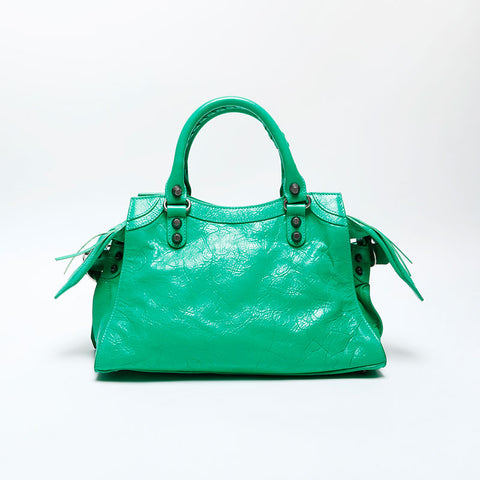 BALENCIAGA Giant City Leather Neo Classic Shoulder Bag green WS20635