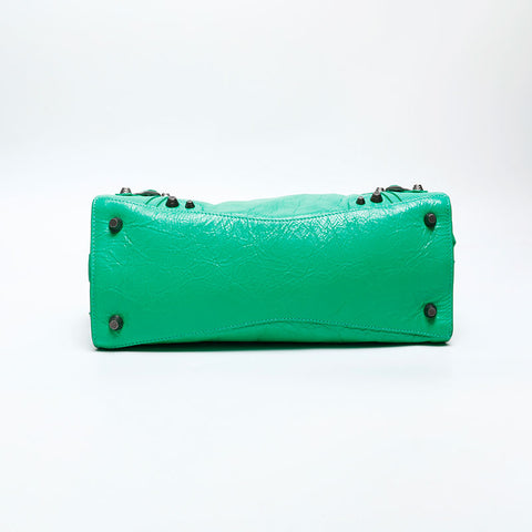BALENCIAGA Giant City Leather Neo Classic Shoulder Bag green WS20635