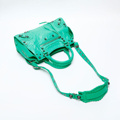 BALENCIAGA Giant City Leather Neo Classic Shoulder Bag green WS20635