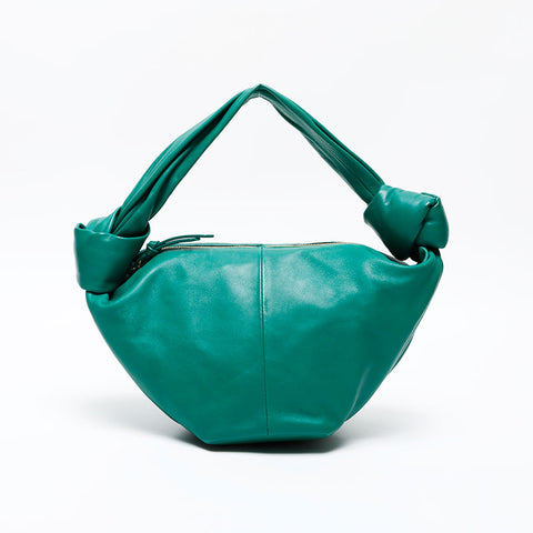 BOTTEGAVENETA Leather Double Knot Handbag green WS20639