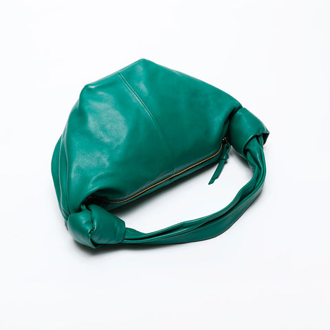 BOTTEGAVENETA Leather Double Knot Handbag green WS20639