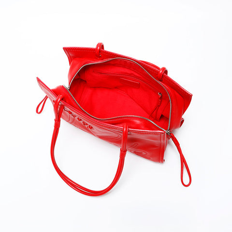 LOEWE logo leather Shoulder Bag Red WS20644