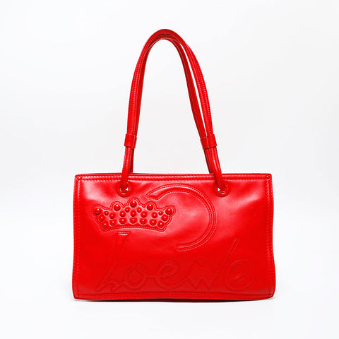 LOEWE logo leather Shoulder Bag Red WS20644