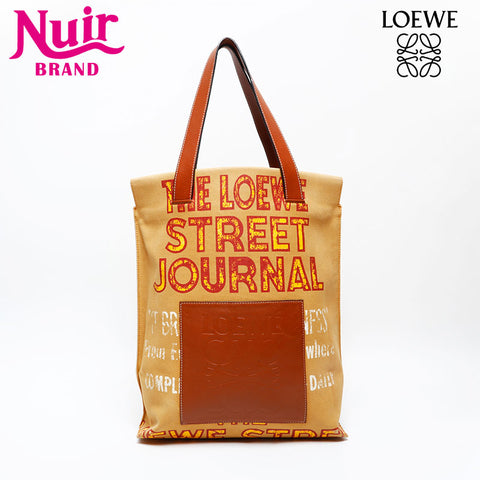 LOEWE Canvas logo Tote Bag Brown WS20650