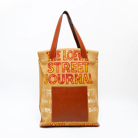 LOEWE Canvas logo Tote Bag Brown WS20650