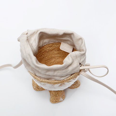 LOEWE Raffia Fish Basket Bag Paula's Ibiza Shoulder Bag beige WS20651