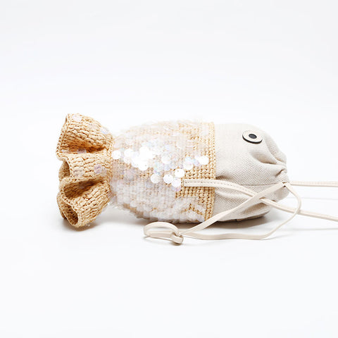 LOEWE Raffia Fish Basket Bag Paula's Ibiza Shoulder Bag beige WS20651