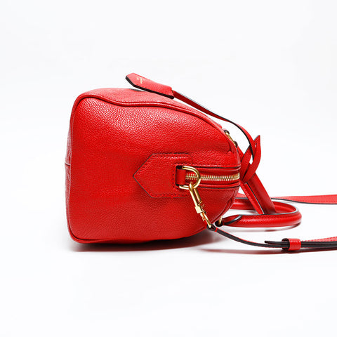 LOUIS VUITTON 2016 Speedy Bandouliere 25 Monogram Empreinte Handbag Red WS20653