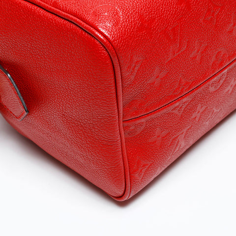 LOUIS VUITTON 2016 Speedy Bandouliere 25 Monogram Empreinte Handbag Red WS20653
