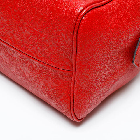 LOUIS VUITTON 2016 Speedy Bandouliere 25 Monogram Empreinte Handbag Red WS20653