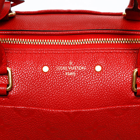 LOUIS VUITTON 2016 Speedy Bandouliere 25 Monogram Empreinte Handbag Red WS20653