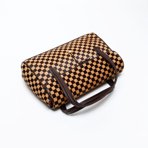 LOUIS VUITTON Damier Sauvage Lion Handbag Brown WS20660