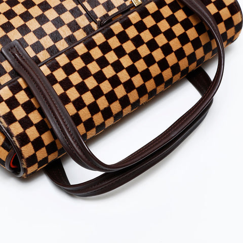 LOUIS VUITTON Damier Sauvage Lion Handbag Brown WS20660