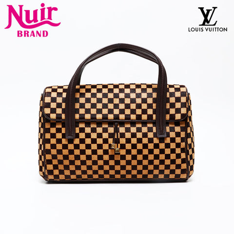LOUIS VUITTON Damier Sauvage Lion Handbag Brown WS20660