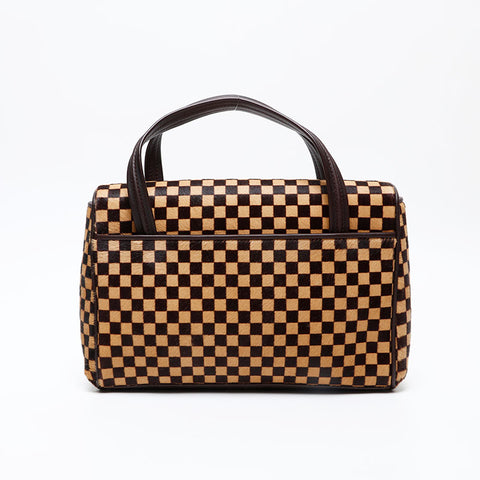 LOUIS VUITTON Damier Sauvage Lion Handbag Brown WS20660
