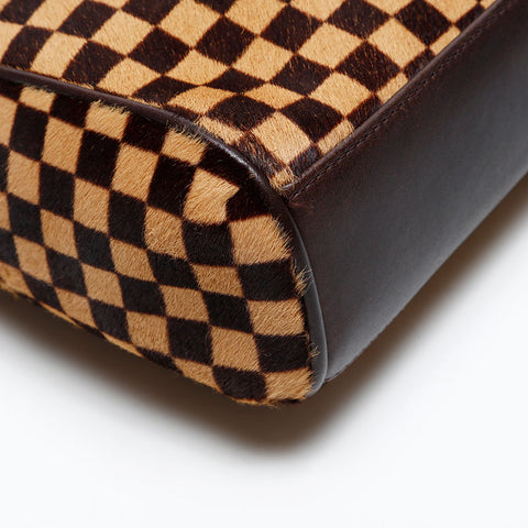 LOUIS VUITTON Damier Sauvage Lion Handbag Brown WS20660