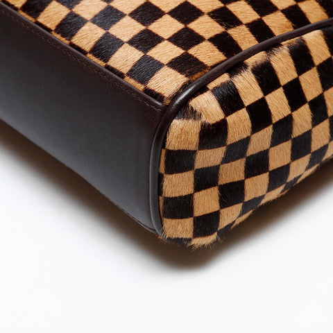 LOUIS VUITTON Damier Sauvage Lion Handbag Brown WS20660