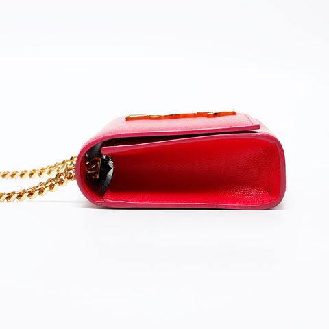 YVES SAINT LAURENT Logo Kate Mini Leather Chain Shoulder Bag pink WS20661