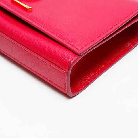 YVES SAINT LAURENT Logo Kate Mini Leather Chain Shoulder Bag pink WS20661