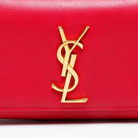 YVES SAINT LAURENT Logo Kate Mini Leather Chain Shoulder Bag pink WS20661