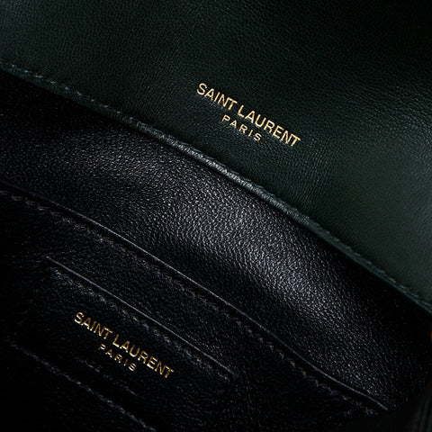 YVES SAINT LAURENT logo leather Shoulder Bag green WS20662