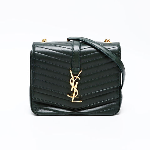 YVES SAINT LAURENT logo leather Shoulder Bag green WS20662