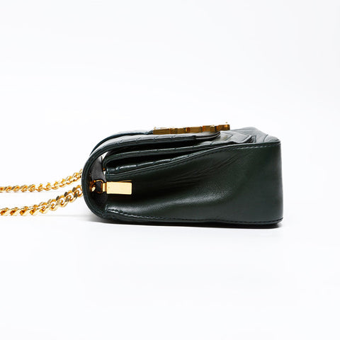 YVES SAINT LAURENT logo leather Shoulder Bag green WS20662
