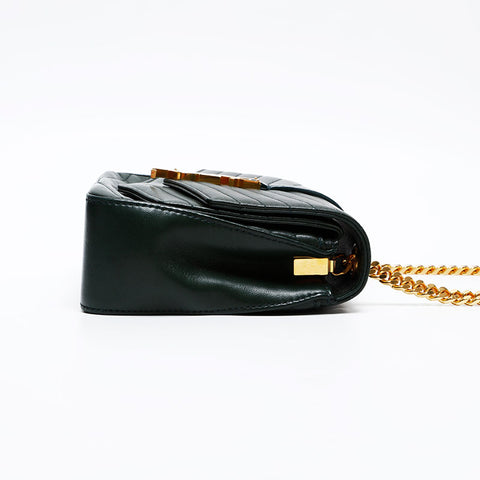 YVES SAINT LAURENT logo leather Shoulder Bag green WS20662