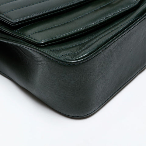 YVES SAINT LAURENT logo leather Shoulder Bag green WS20662