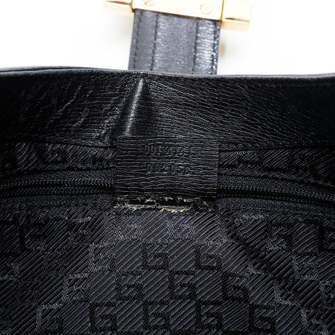 GUCCI leather logo Shoulder Bag black WS20663