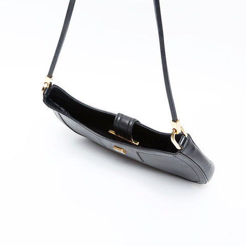 GUCCI leather logo Shoulder Bag black WS20663