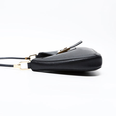 GUCCI leather logo Shoulder Bag black WS20663