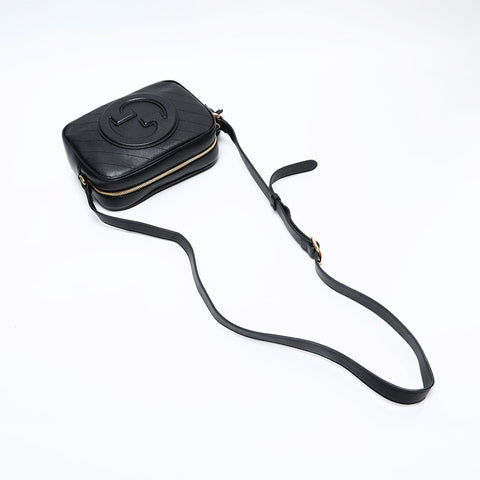 GUCCI Blondie Camera Bag Leather Shoulder Bag black WS20664