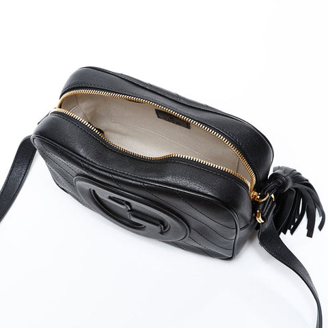 GUCCI Blondie Camera Bag Leather Shoulder Bag black WS20664