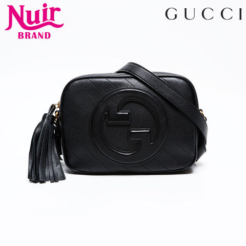 GUCCI Blondie Camera Bag Leather Shoulder Bag black WS20664