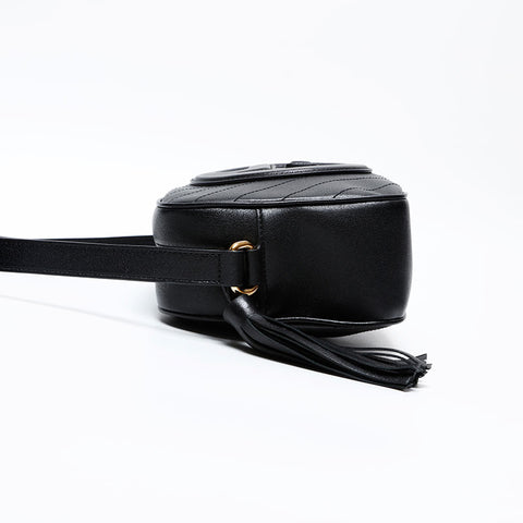 GUCCI Blondie Camera Bag Leather Shoulder Bag black WS20664
