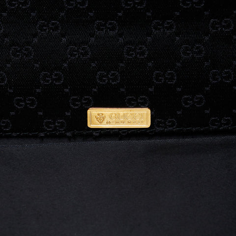 GUCCI Satin logo Shoulder Bag black WS20665