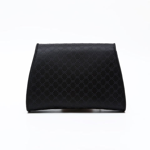 GUCCI Satin logo Shoulder Bag black WS20665