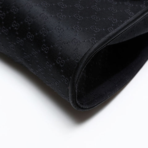 GUCCI Satin logo Shoulder Bag black WS20665