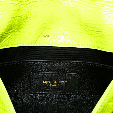 YVES SAINT LAURENT Niki fluorescent leather Shoulder Bag yellow WS20666