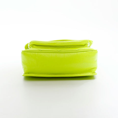 YVES SAINT LAURENT Niki fluorescent leather Shoulder Bag yellow WS20666