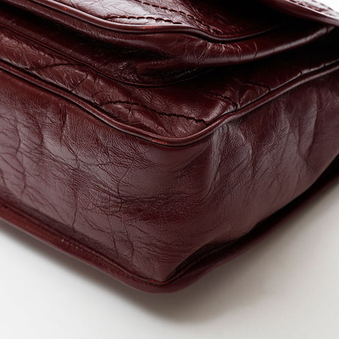 YVES SAINT LAURENT Niki Leather Chain Shoulder Bag Red WS20667