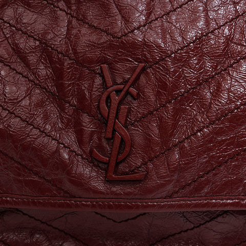 YVES SAINT LAURENT Niki Leather Chain Shoulder Bag Red WS20667