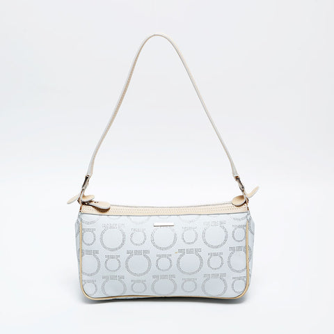 Salvatore Ferragamo Gancini accessory pouch mini bag in leather Shoulder Bag white WS20668