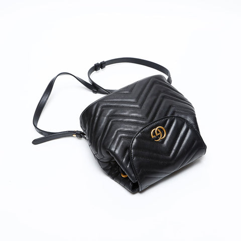 GUCCI Calfskin GG Marmont Leather Mini Backpack Â· Daypack black WS20669