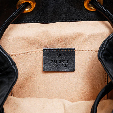 GUCCI Calfskin GG Marmont Leather Mini Backpack  Daypack black WS20669