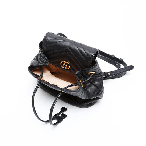 GUCCI Calfskin GG Marmont Leather Mini Backpack Â· Daypack black WS20669