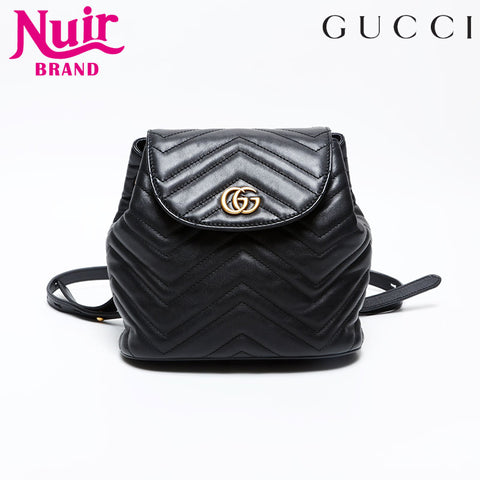 GUCCI Calfskin GG Marmont Leather Mini Backpack Â· Daypack black WS20669